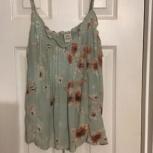 American Rag Mint Green Floral Spaghetti Strap Camisole